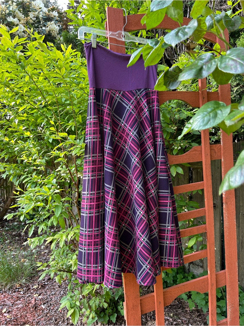 Sazen Purple Plaid skirt